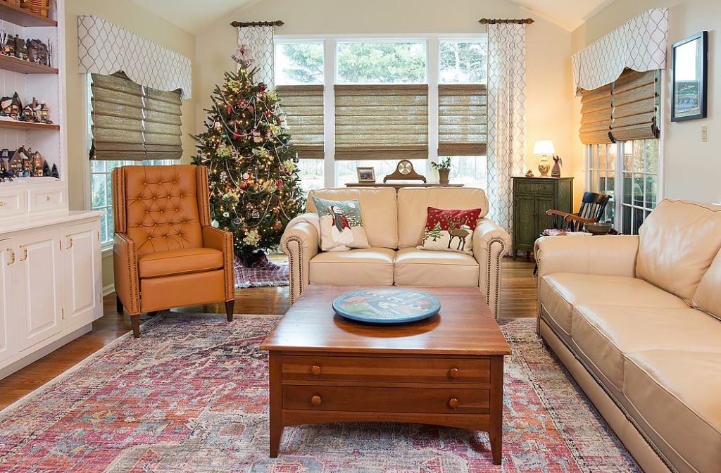 Traditional Christmas living room