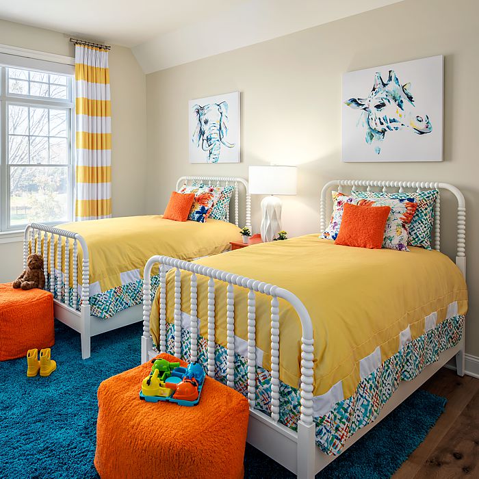 vibrant colors in a fun kids room